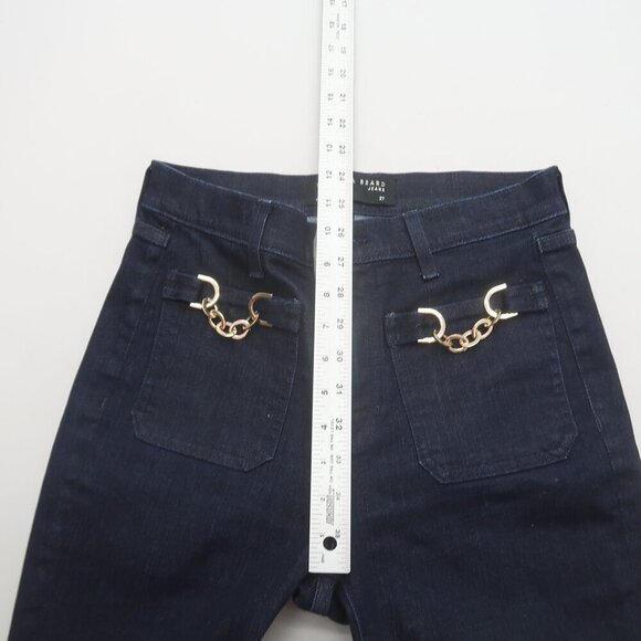 Veronica Beard Florence Flare Jeans with Chains Dark Wash Size 27 - Picture 13 of 15